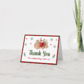 Retro Kerstmis bedankkaart voor verjaardag (Voorkant)