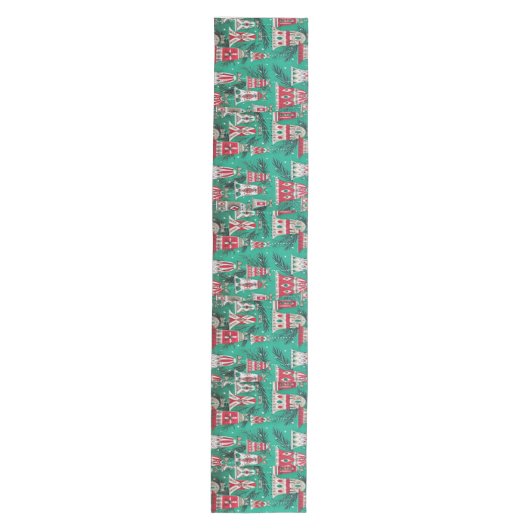 Retro Kerstmis, Bel Ornamenten, Vintage, Medium Tafelloper (Voorkant)