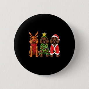 Retro Kerstmis Boykin Spaniel Kerstman Rendier Hon Ronde Button 5,7 Cm