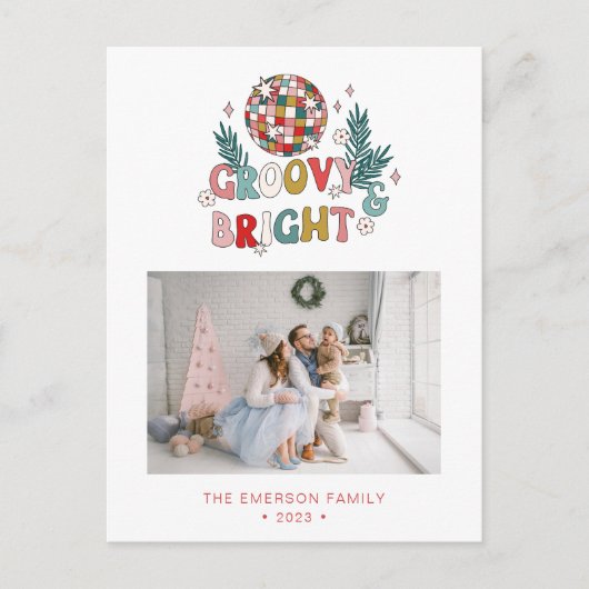 Retro Kerstmis Briefkaart (Voorkant)