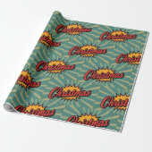 Retro Kerstmis Cadeaupapier (Uitgerold)