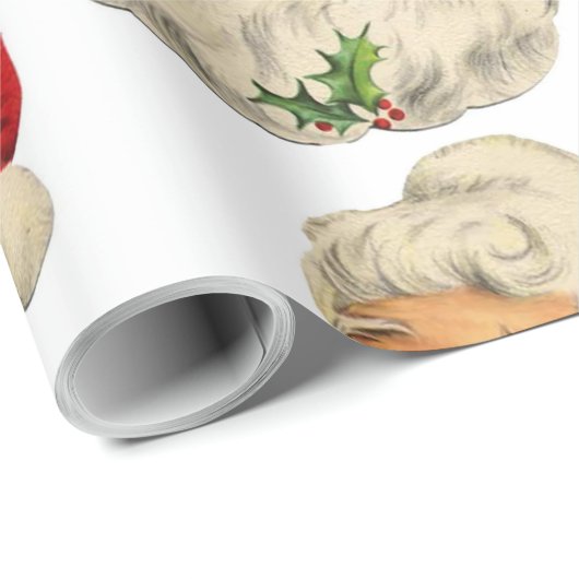 Retro  Kerstmis Cadeaupapier (Rol Hoek)