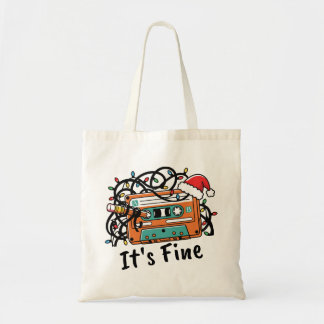 Retro Kerstmis Cassettebandje Tote Bag