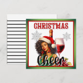 Retro Kerstmis Cheer Pin-up Feestdagenkaart (Voorkant / Achterkant)