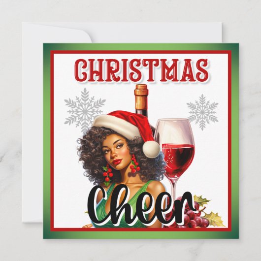 Retro Kerstmis Cheer Pin-up Feestdagenkaart (Voorkant)