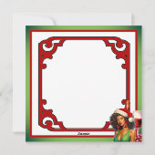 Retro Kerstmis Cheer Pin-up Feestdagenkaart (Achterkant)