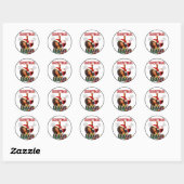 Retro Kerstmis Cheers Pin-up Ronde Sticker (Vel)