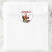 Retro Kerstmis Cheers Pin-up Ronde Sticker (Tas)