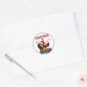 Retro Kerstmis Cheers Pin-up Ronde Sticker (Envelop)