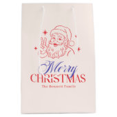 Retro Kerstmis Cool Kerstman Medium Cadeauzakje (Voorkant)