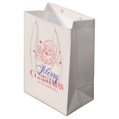 Retro Kerstmis Cool Kerstman Medium Cadeauzakje (Voorkant Gekanteld)