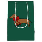 Retro Kerstmis Dachshund Cadeautas (Achterkant)
