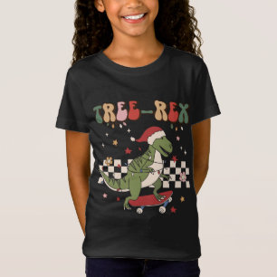 Retro Kerstmis Dinosaurus Boom Rex Pyjama Trex Ska T-shirt