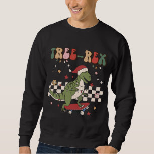 Retro Kerstmis Dinosaurus Boom Rex Pyjama Trex Ska Trui