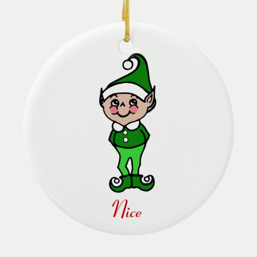 Retro Kerstmis Elf-Ornament Keramisch Ornament (Achterkant)
