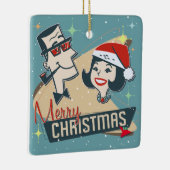  Retro Kerstmis  feestdag 1950 Keramisch Ornament (Rechts)