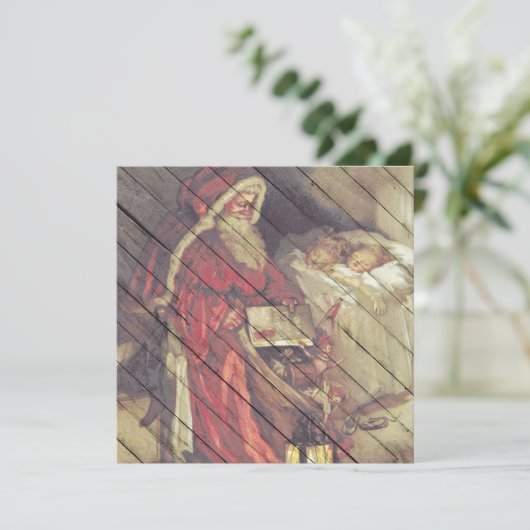 Retro |  kerstmis feestdagenkaart (Staand voorkant)