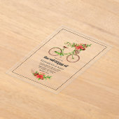 Retro Kerstmis Fietsvakantie Trouwen Acryl Uitnodigingen (Laagn)