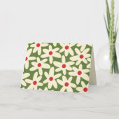 Retro Kerstmis Floral Daisy Pattern Kaart (Voorkant)