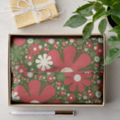 Retro Kerstmis Floral Fantasy Pattern Green Tissuepapier (Geschenk)