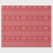 Retro Kerstmis gebreide trui Patroon Vakantie Cadeaupapier (Vlak)