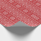 Retro Kerstmis gebreide trui Patroon Vakantie Cadeaupapier (Hoek)