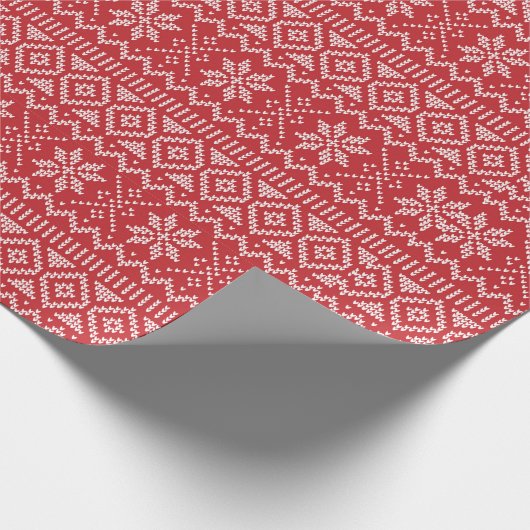 Retro Kerstmis gebreide trui Patroon Vakantie Cadeaupapier (Hoek)