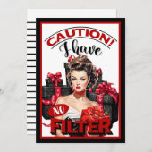 Retro Kerstmis Geen Filter Pinup Bedankkaart (Voorkant / Achterkant)