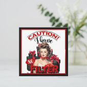 Retro Kerstmis Geen Filter Pinup Feestdagenkaart (Staand voorkant)