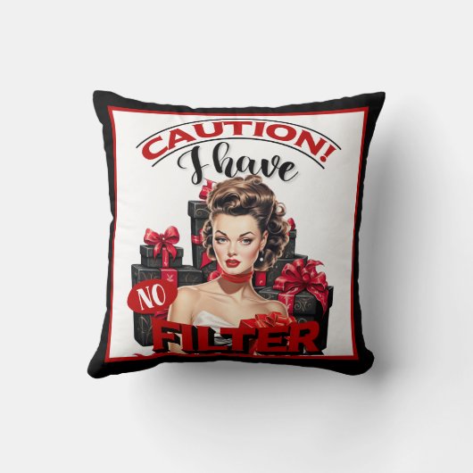 Retro Kerstmis Geen Filter Pinup Kussen (Achterkant)
