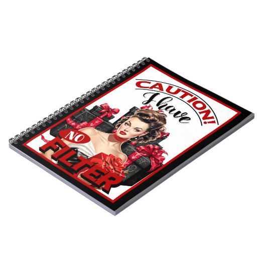 Retro Kerstmis Geen Filter Pinup Notitieboek (Linkerzijde)