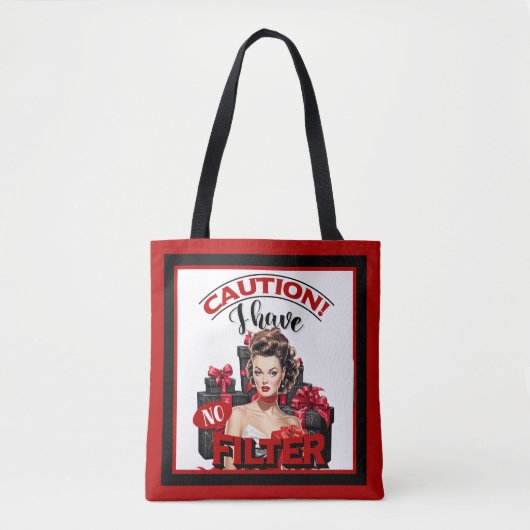 Retro Kerstmis Geen Filter Pinup Tote Bag (Voorkant)