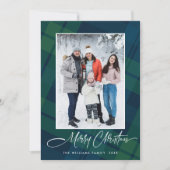 Retro Kerstmis gereplay één foto groet Feestdagenkaart (Voorkant)