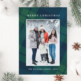 Retro Kerstmis gereplay één foto groet Feestdagenkaart