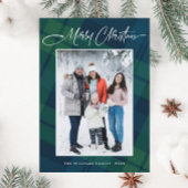 Retro Kerstmis gereplay één foto groet Feestdagenkaart