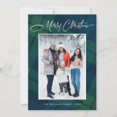 Retro Kerstmis gereplay één foto groet Feestdagenkaart (Voorkant)