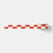 Retro Kerstmis Geruite Rood Crème Patroon Satijnen Lint (Voorkant)