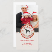 Retro Kerstmis Greyhound Hond Custom Foto Feestdagenkaart (Voorkant / Achterkant)