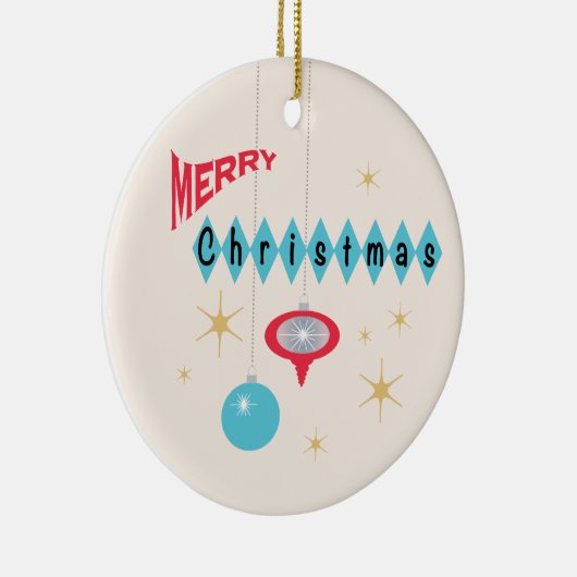 Retro Kerstmis groet ornament (Rechts)