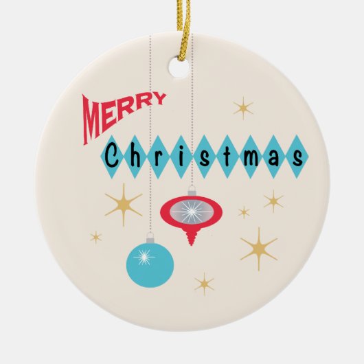 Retro Kerstmis groet ornament (Voorkant)