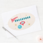 Retro Kerstmis groet sticker (Envelop)