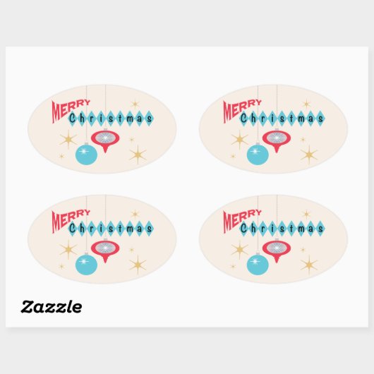 Retro Kerstmis groet sticker (Vel)