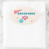 Retro Kerstmis groet sticker (Tas)