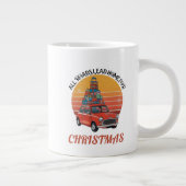 Retro Kerstmis Grote Koffiekop (Rechts)