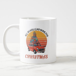 Retro Kerstmis Grote Koffiekop