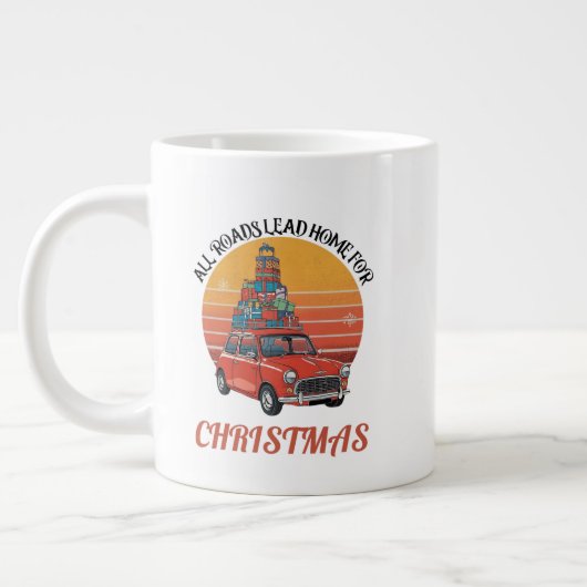 Retro Kerstmis Grote Koffiekop (Links)