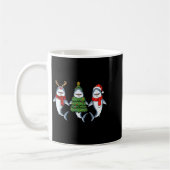 Retro Kerstmis Haai Kerstman Rendier  Koffiemok (Links)
