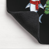 Retro Kerstmis Haai Kerstman Rendier Muismat (Hoek)