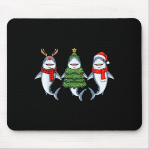 Retro Kerstmis Haai Kerstman Rendier  Muismat