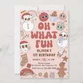 Retro Kerstmis Hippie Santa 1e Verjaardag Kaart (Voorkant)